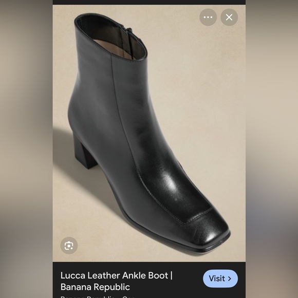 Banana Republic Black Italian Leather Ankle Boots-  Lucca Boots - Picture 3 of 15